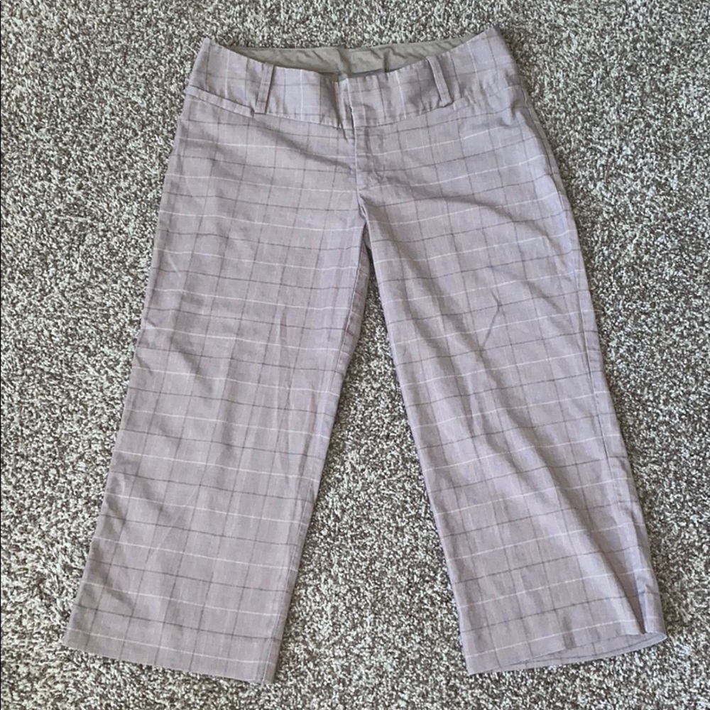 Brown Pinstripe Capris